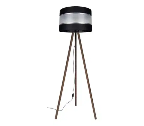 Lampy  Stojacia lampa CORAL 1xE27/60W/230V hnedá/čierna/chróm AS0464+BE0791