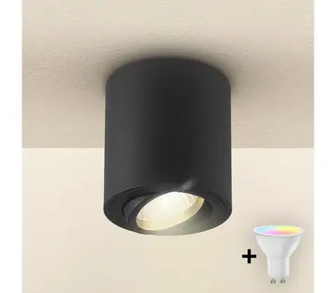 Svietidlá BRILAGI - LED RGBW stmievateľné bodové svietidlo MIA 1xGU10/4,8W/230V 84x80 mm čierne BG0590+AI2382