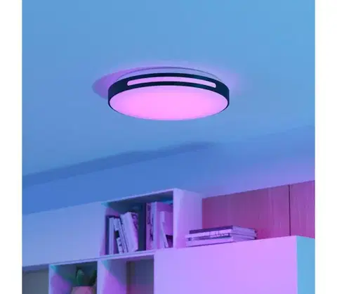 Svietidlá Eglo 300687-LED RGBW stmievateľné stropné svietidlo MONTEGRANARO-Z LED/18,5W/230V čierna + diaľkové ovládanie 300687