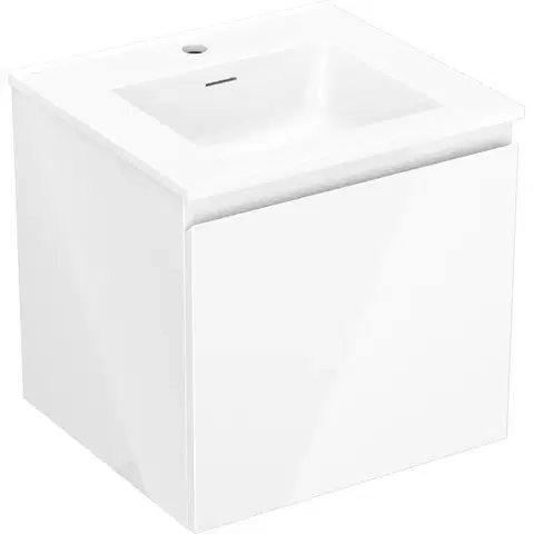 Kúpeľňový nábytok MEXEN/S - Orio kúpeľňová skrinka 50 cm s umývadlom Otis, 1 šuplík, biela lesk 91A10-05047-1-BF00-W18M00