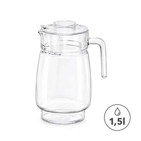 Poháre MAKRO - Krčah sklo s plastovým viečkom 1,5l