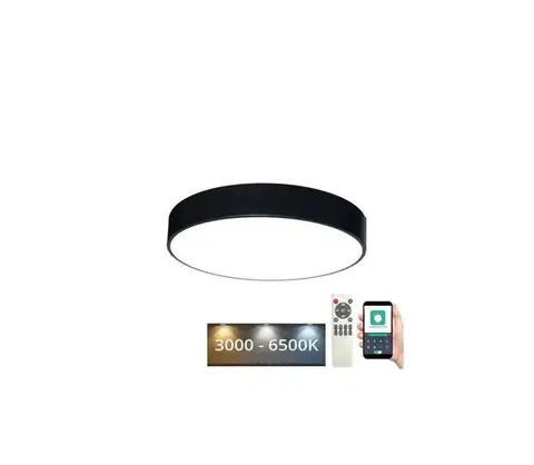 Svietidlá  LED Stmievateľné stropné svietidlo LED/50W/230V 3000-6500K čierna +dálkové ovládanie LCL7121R
