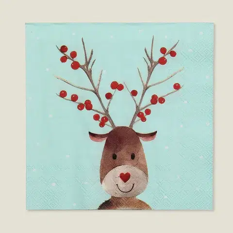 Stojany a držiaky na servítky Vianočné obrúsky Reindeer Dots 20 szt.