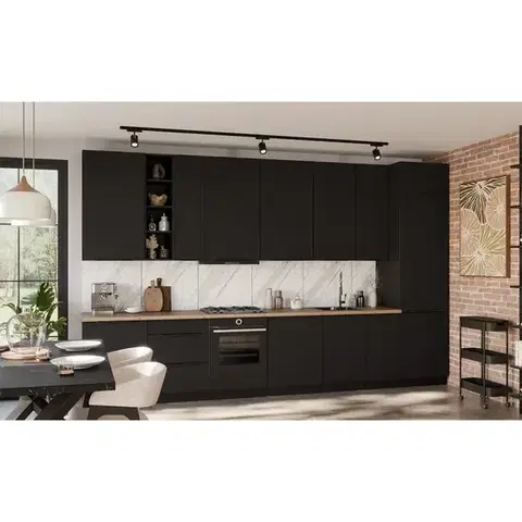 Modulový kuchynský nábytok Kuchynská linka Aria BL/BL 390 cm bez kuchynskej dosky