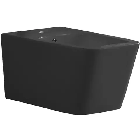 Doplnky do kúpeľne CERANO - Bidet závesný Forte - čierna matná - 51x36 CER-538756