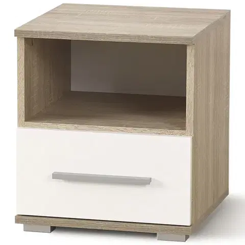 Nočné stolíky HALMAR Lima SN1 nočný stolík dub sonoma / biely lesk