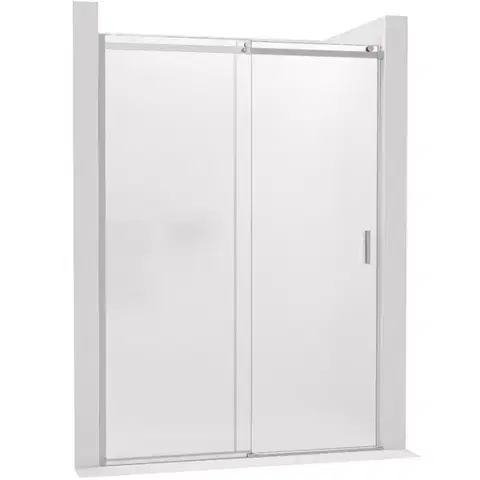 Sprchovacie kúty CERANO - Sprchové posuvné dvere Santoro - ľavá - 6 mm - chróm, mliečne sklo - 110x195 CER-662005