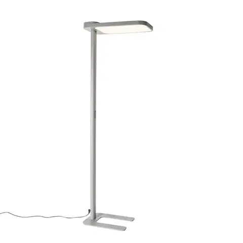 Stojace lampy Denná stojaca lampa sivá štvorcová vrátane LED a stmievača - Guzo