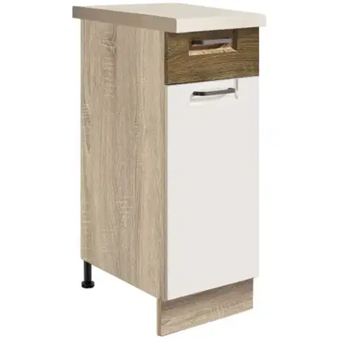 Kuchynské skrinky stojace Skrinka do kuchyne Favorit 1d Sonoma/White+Ribbeck