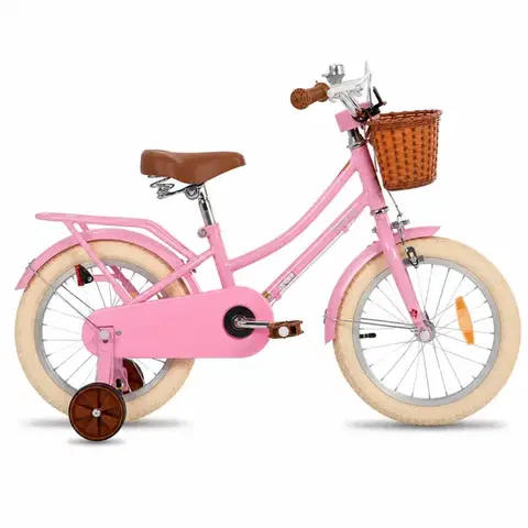 Bicykle Detský bicykel Joystar Stitch 16" s košíkom a kolieskami • 105-135 cm ružová