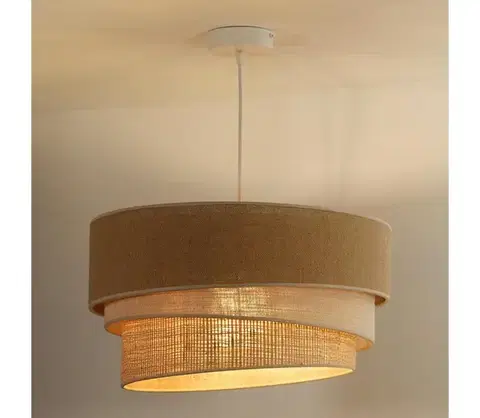 Svietidlá  - Luster na lanku YUTE TRIO 3xE27/15W/230V pr. 60 cm hnedá/šedá/béžová 603799
