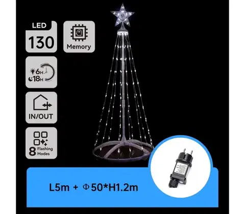 Vianočné dekorácie  B.V.  - vonkajšia vianočná LED dekorácia, 3,6 W, 230 V, 120 cm, IP44, studená biela B10303KW1