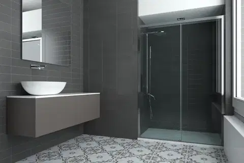 Sprchovacie kúty FORTE - Sprchové dvere URBAN ESSENCE N1FS - Farba rámu zásteny - Hliník ossidato, Rozmer A - 100, Smer zatváranie - Ľavé (SX), Výplň - Číre bezpečnostné sklo - 6 mm BEN10SXA1