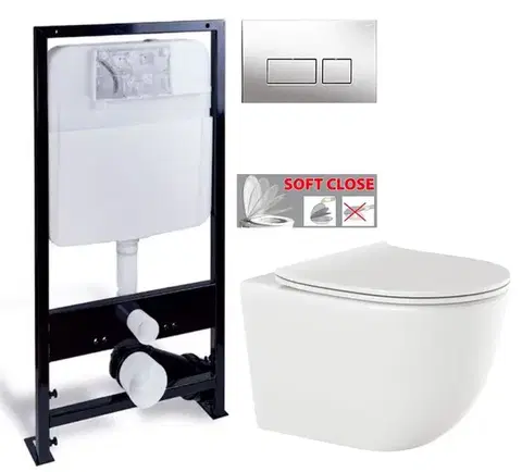 Závesné wc sety PRIM predstenový inštalačný systém s chrómovým tlačidlom 20/0041+ WC INVENA TINOS  + SEDADLO PRIM_20/0026 41 NO1