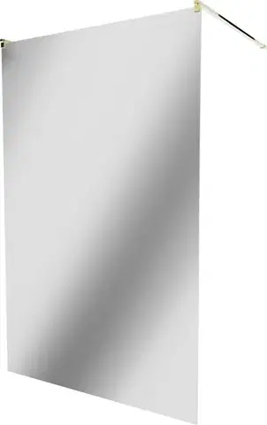 Sprchové dvere MEXEN/S - KIOTO samostatne stojaca sprchová zástena 100 x 200, zrkadlové, zlatá 800-100-002-50-50