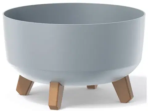 Kvetináče a truhlíky NABBI DGRL300L plastový kvetináč na nožičkách 28,5 cm svetlosivá
