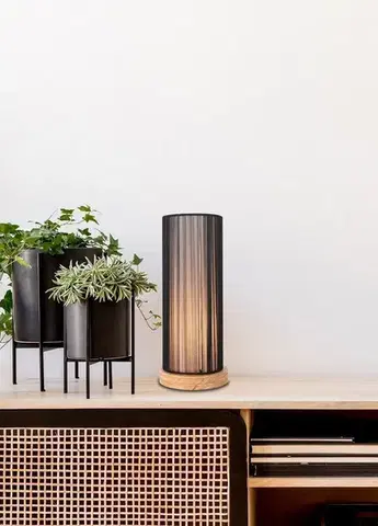 Stolové lampy Čierna + drevená stolová lampa Kyoto Ledea