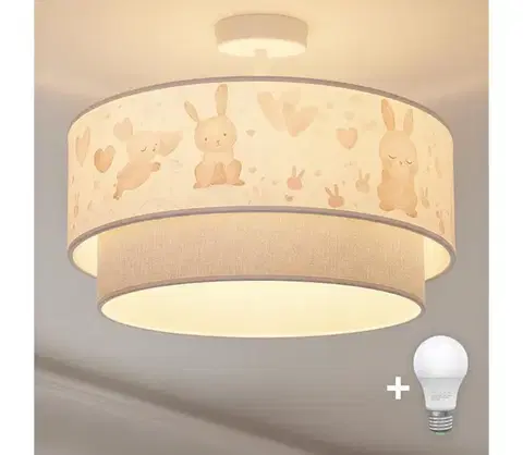 Svietidlá BRILAGI-LED Detský prisadený luster BOBO 1xE27/60W/230V pr. 40 cm krémová/šedá/kráľovská 8590828051213