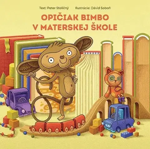 Leporelá, krabičky, puzzle knihy Opičiak Bimbo v materskej škole - leporelo - Peter Stoličný