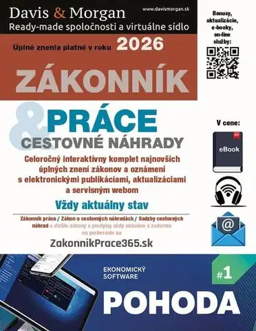 Dane, účtovníctvo Zákonník práce a Cestovné náhrady 2026