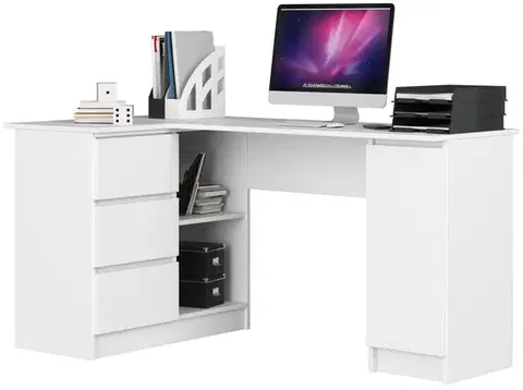 Písacie stoly Moderný písací stôl SCYL155L, biely