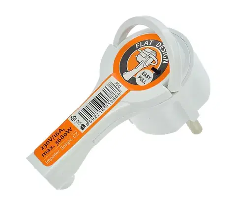 Predlžovacie káble  P50 - Lomená zástrčka 230V/16A biela P50