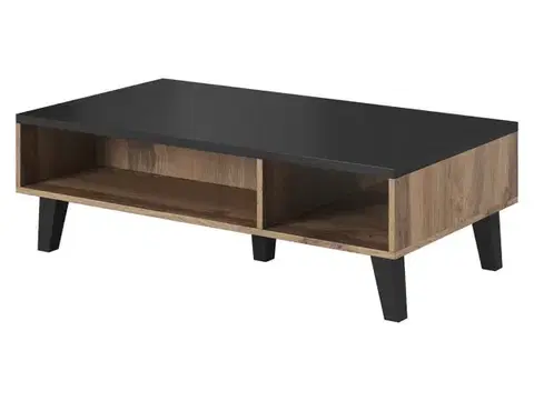 Konferenčné stolíky CAMA MEBLE Lotta 110 konferenčný stolík dub wotan / čierna