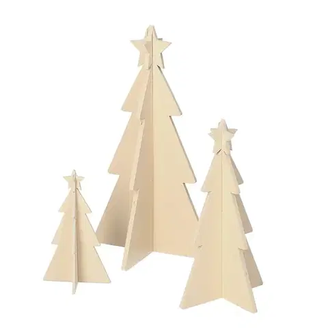 Vianočné dekorácie Dekorácie Rustic Trees 3 ks prírodné
