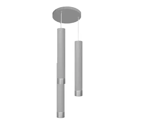 Svietidlá  LED Luster na lanku TUBA 3xGU10/4,8W/230V šedá/lesklý chróm W-KD 1111/3 GR+CH