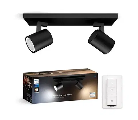 Svietidlá Philips - LED Stmievateľné bodové svietidlo Hue RUNNER 2xGU10/4,2W/230V + DO čierna 8720169320352