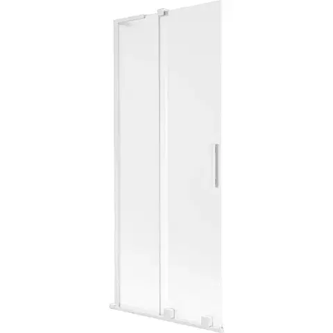 Sprchové dvere MEXEN/S - Velar L dvojkrídlová posuvná vaňová zástena 85 x 150, dekor, biela 896-085-003-31-20