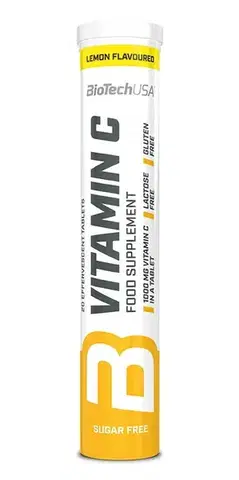Vitamín C Vitamín C 1000 šumivý - Biotech USA 20 tbl. Lemon