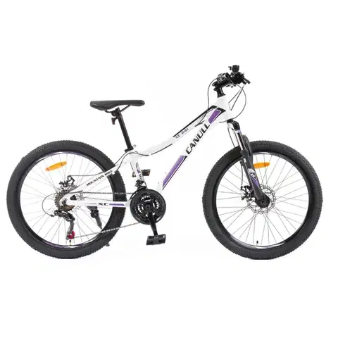 Bicykle Juniorský bicykel Canull XC 241 24" - model 2026 biela/fialová - S (135-161 cm)