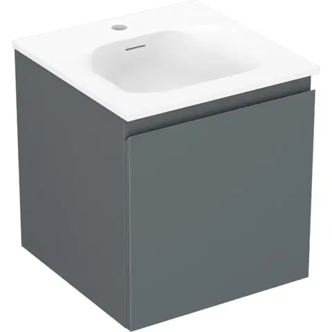 Kúpeľňový nábytok MEXEN/S - Orio kúpeľňová skrinka 45 cm s umývadlom Vela, 1 šuplík, grafit mat/biela mat 91A10-04547-1-BF66-W23M01