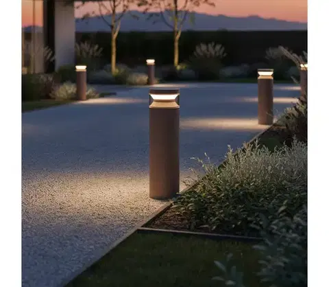 Záhradné lampy Ideal Lux - LED Vonkajšia lampa BOEING LED/14W/230V 40 cm IP65 hnedá 346687