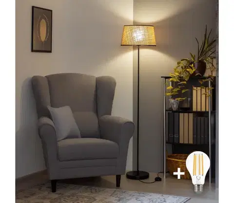 Lampy BRILAGI - LED stojacia lampa CERIA 1xE27/40W/230V priem. 35 cm béžová/čierna SA2187+EG781083