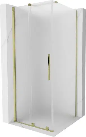 Sprchovacie kúty MEXEN/S - Velár sprchovací kút, posuvné dvere 100 x 100, dekor, zlato 871-100-100-31-50