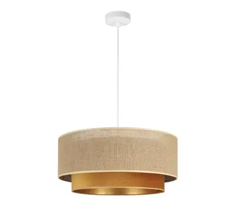 Svietidlá  Luster na lanku SARTA 1xE27/60W/230V priemer 45 cm medená/juta H0193