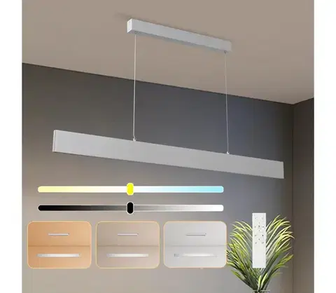Svietidlá BRILAGI - LED Stmiev. luster na lanku SLIMLINE LED/40W/230V 3000-6000K strieborná +DO BRI158