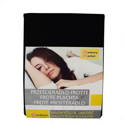 Bytový textil Prestieradlo froté s gumičkou 160x200 čierna 44