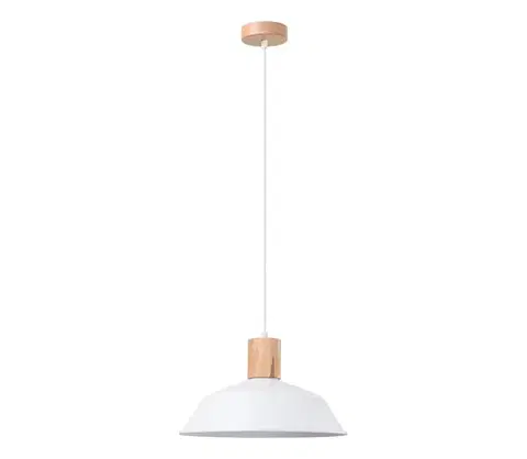 Svietidlá  SL.1321 - Luster na lanku FANO 1xE27/15W/230V pr. 34 cm biela SL.1321