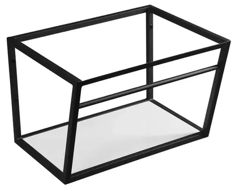 Kúpeľňový nábytok SAPHO - SKA konzola pod umývadlo 600x400x460, čierna mat, s bielou MDF policou SKA101