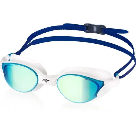 Plavecké okuliare Aqua Speed Vortex Mirror White/Blue/Rainbow Mirror
