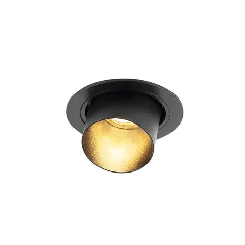 Zapustené svietidlá Moderné zapustené bodové svetlo čierne okrúhle naklápateľné - Installa