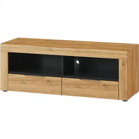 Sektorový nábytok TV stolík 2D 24 Kama dub camargue/čierna mat