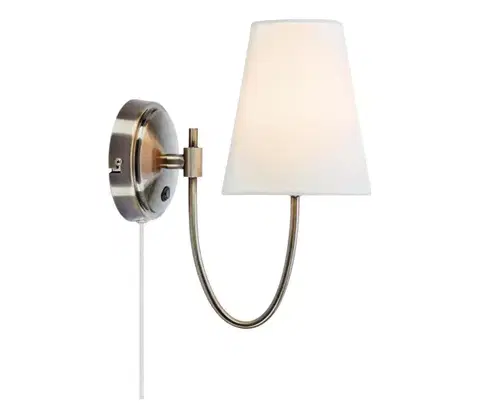 Svietidlá Markslöjd 108908 - Nástenné svietidlo AMAR 1xE14/40W/230V biela/mosadz 108908