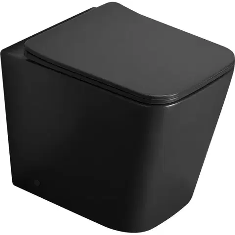 Záchody MEXEN - Cube misa wc stojaca Rimless vrátane sedátka s slow slim, duroplast, čierna mat 32924085
