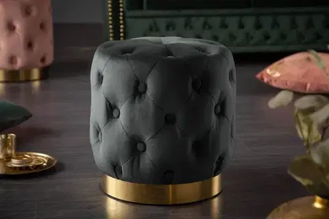 Taburety a podnožky Chesterfield taburet ZETHOS Dekorhome