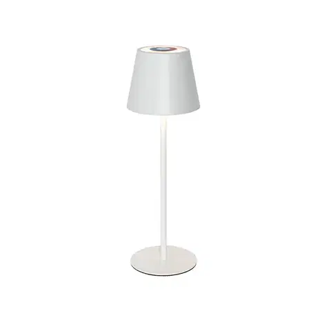 Lampy Stolná lampa biela vrátane LED stmievateľná a nabíjateľná RGB IP54 - Murdock