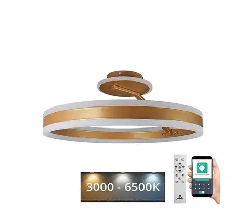 Svietidlá  LED Stmievateľný prisadený luster LED/86W/230V 3000-6500K zlatá + diaľkové ovládanie TA1307/G
